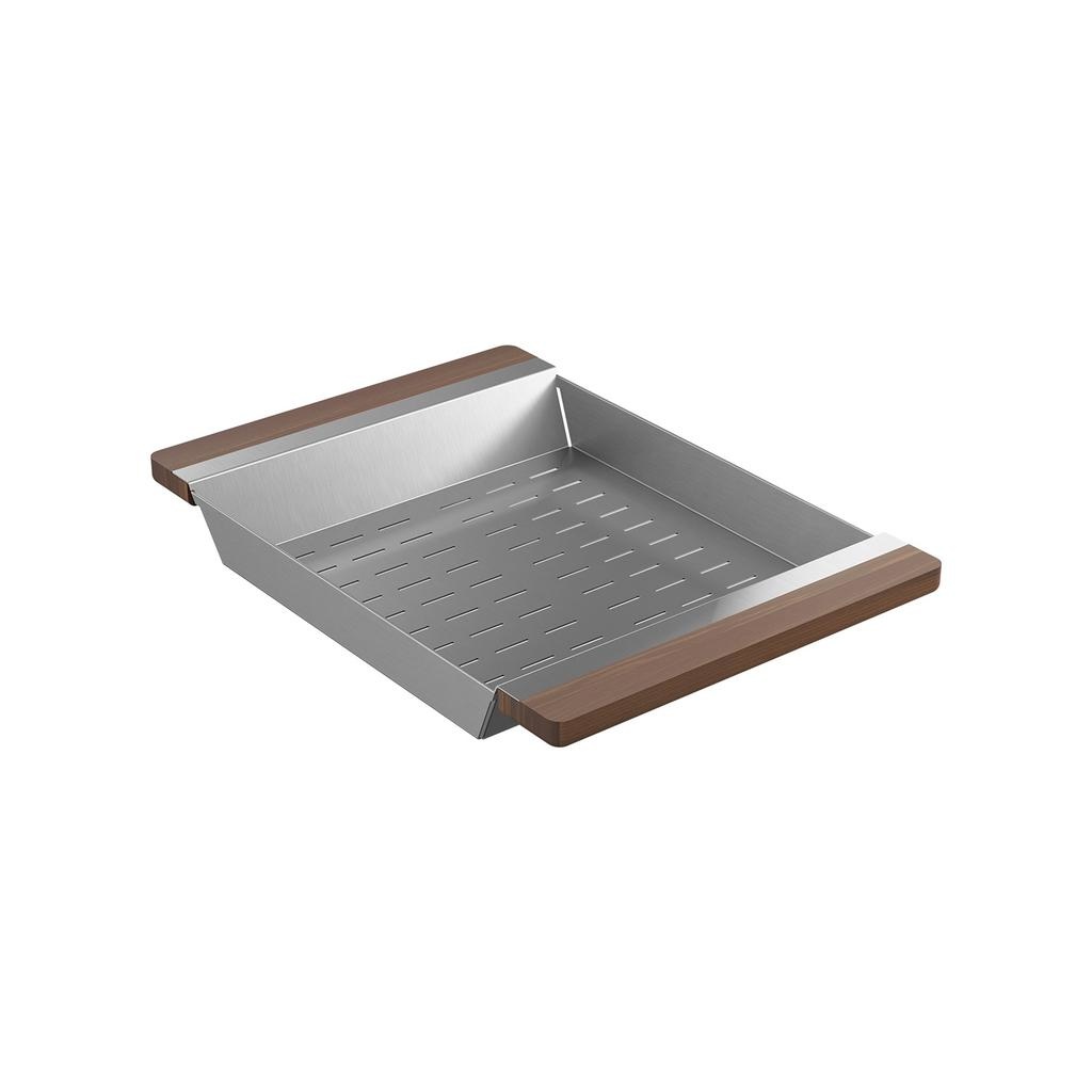 Julien 205040 Colander For Fira Sink W/Ledge Walnut Handles 12X17-1/4X2-1/4