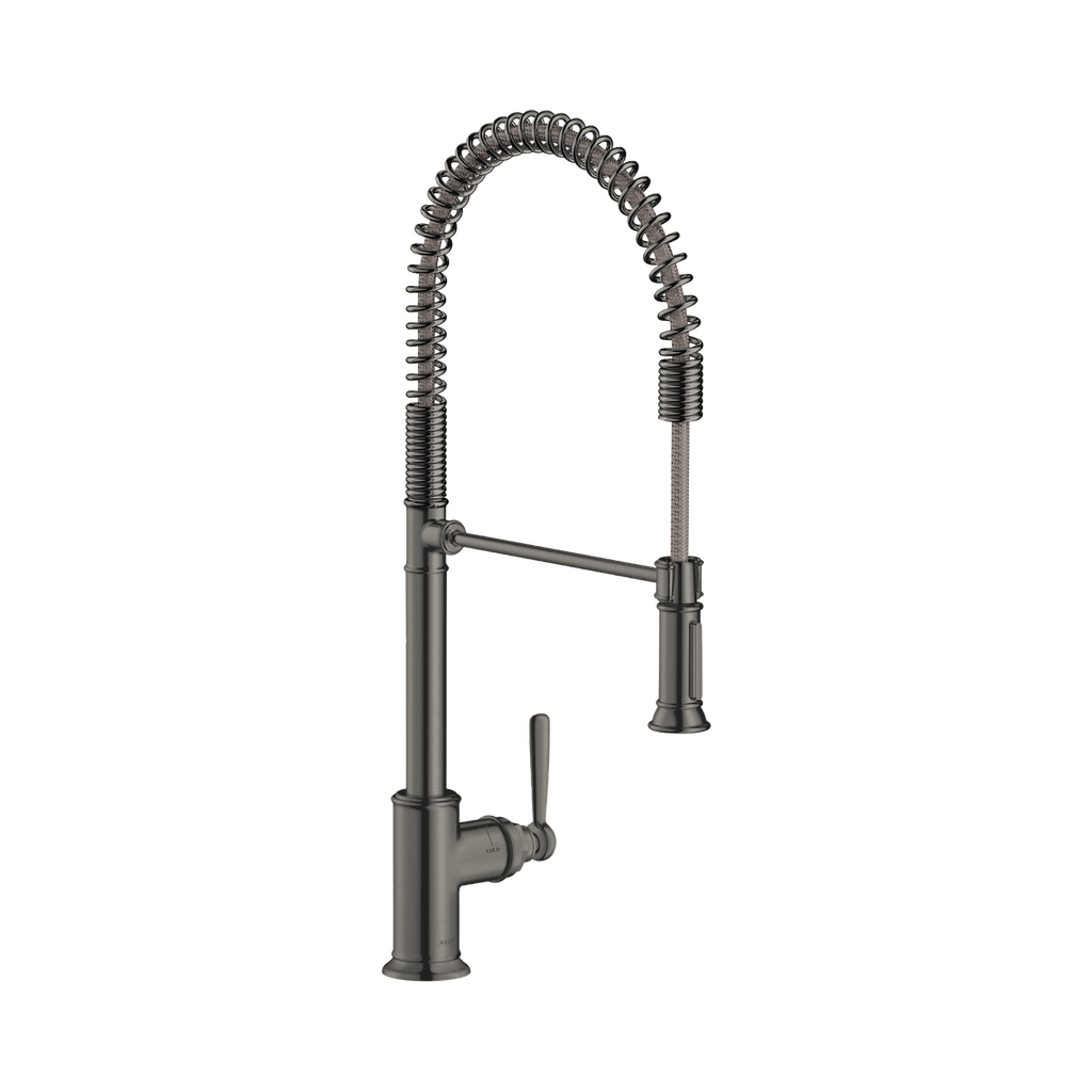 Hansgrohe 16582341 Axor Montreux Semi-Pro 2-Spray Kitchen Faucet Brushed Black Chrome