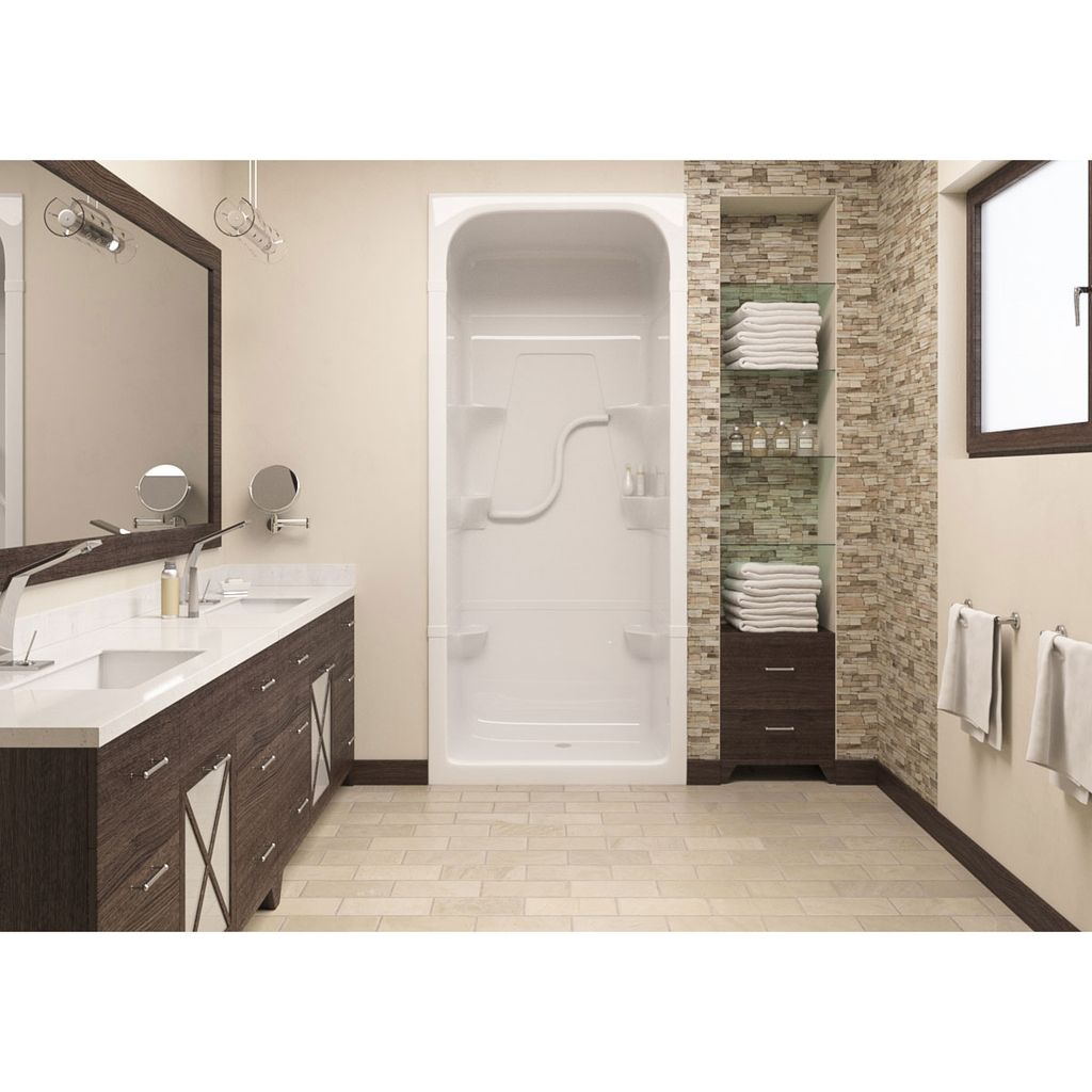 Mirolin SH3L Madison 3 One Piece Shower Stall, Left Plumbing, White