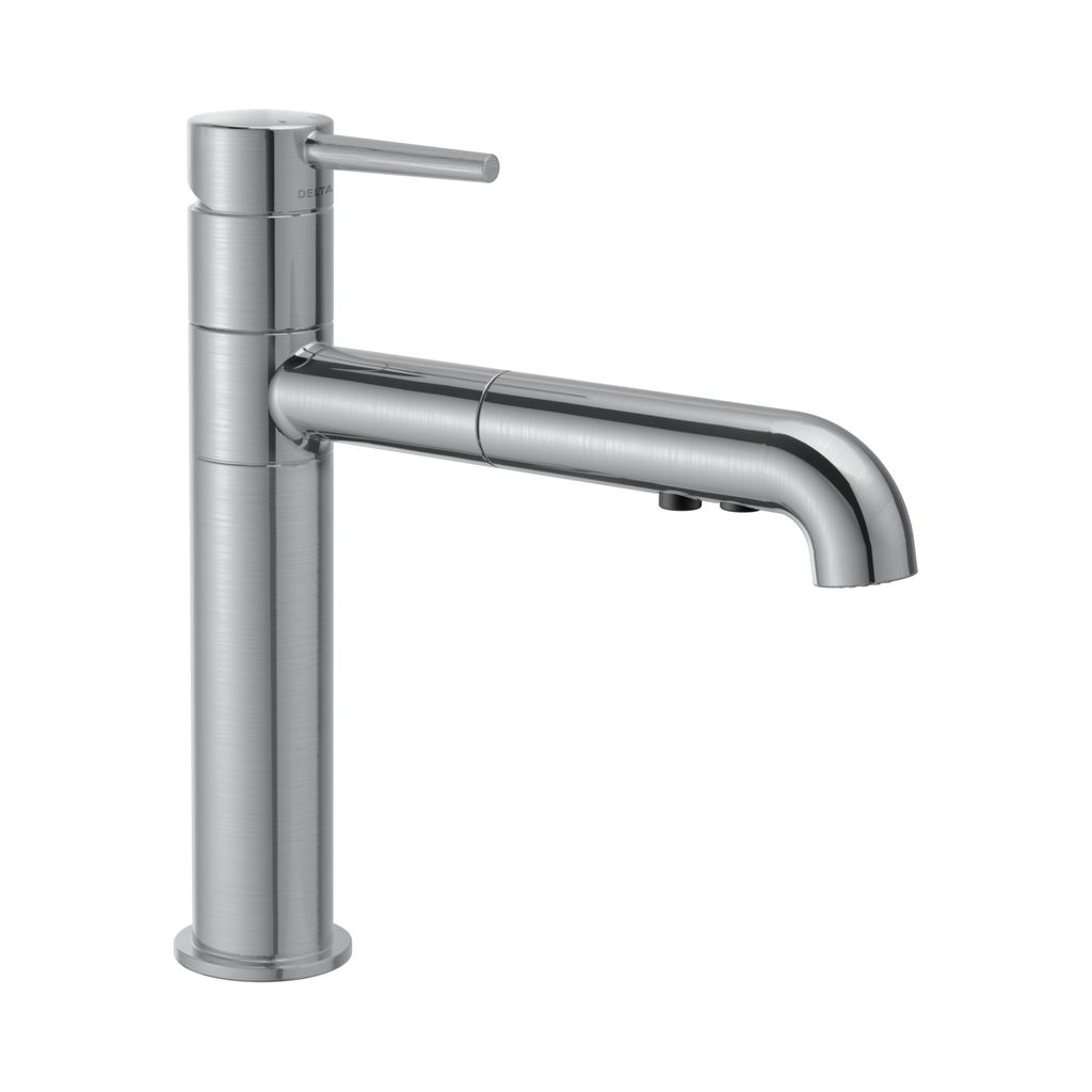 Delta 4159 Trinsic Single Handle Pull Out Kitchen Faucet Arctic Stainless