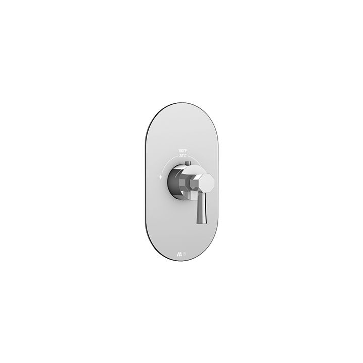 Aquabrass R3053 Otto Round Trim Set For Thermostatic Valves 12000 And 3000 Polished Chrome