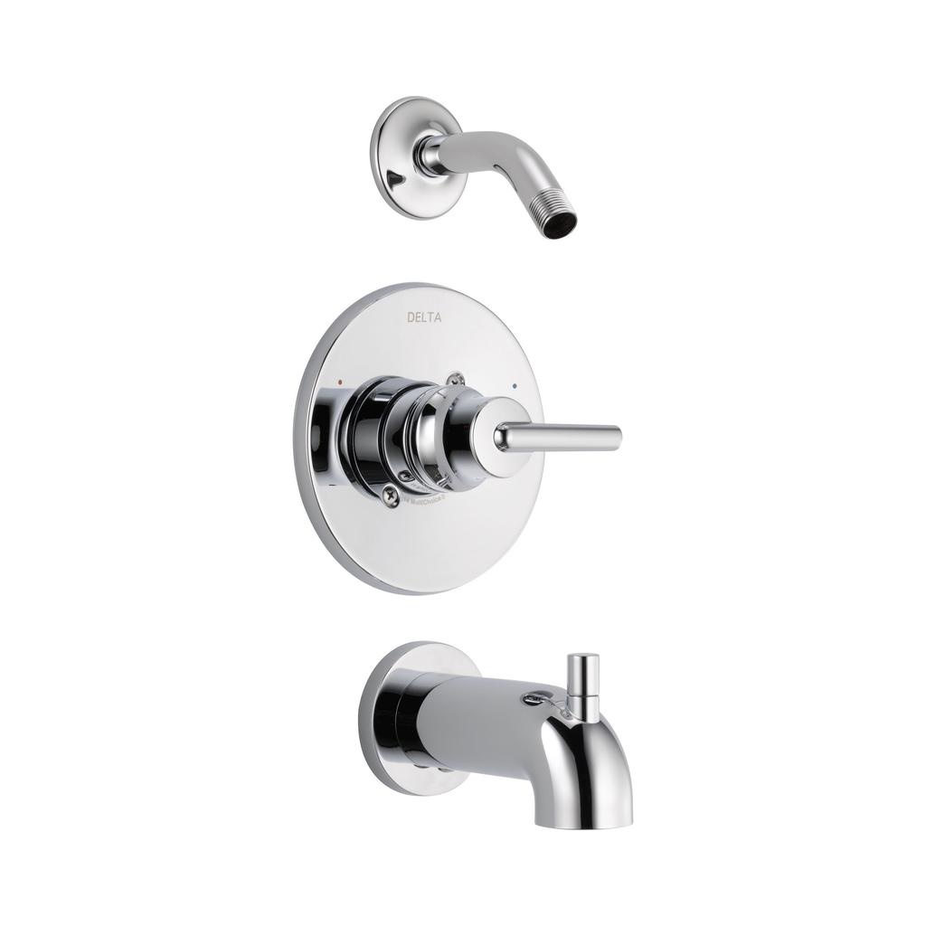 Delta T14459 Trinsic Monitor 14 Series H2Okinetic Tub And Shower Trim Less Head Chrome