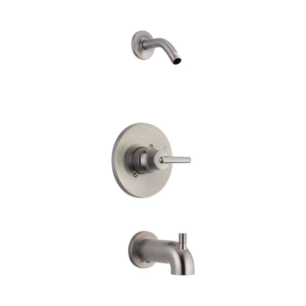 Delta T14459 Trinsic Monitor 14 Series H2Okinetic Tub And Shower Trim Less Head Stainless