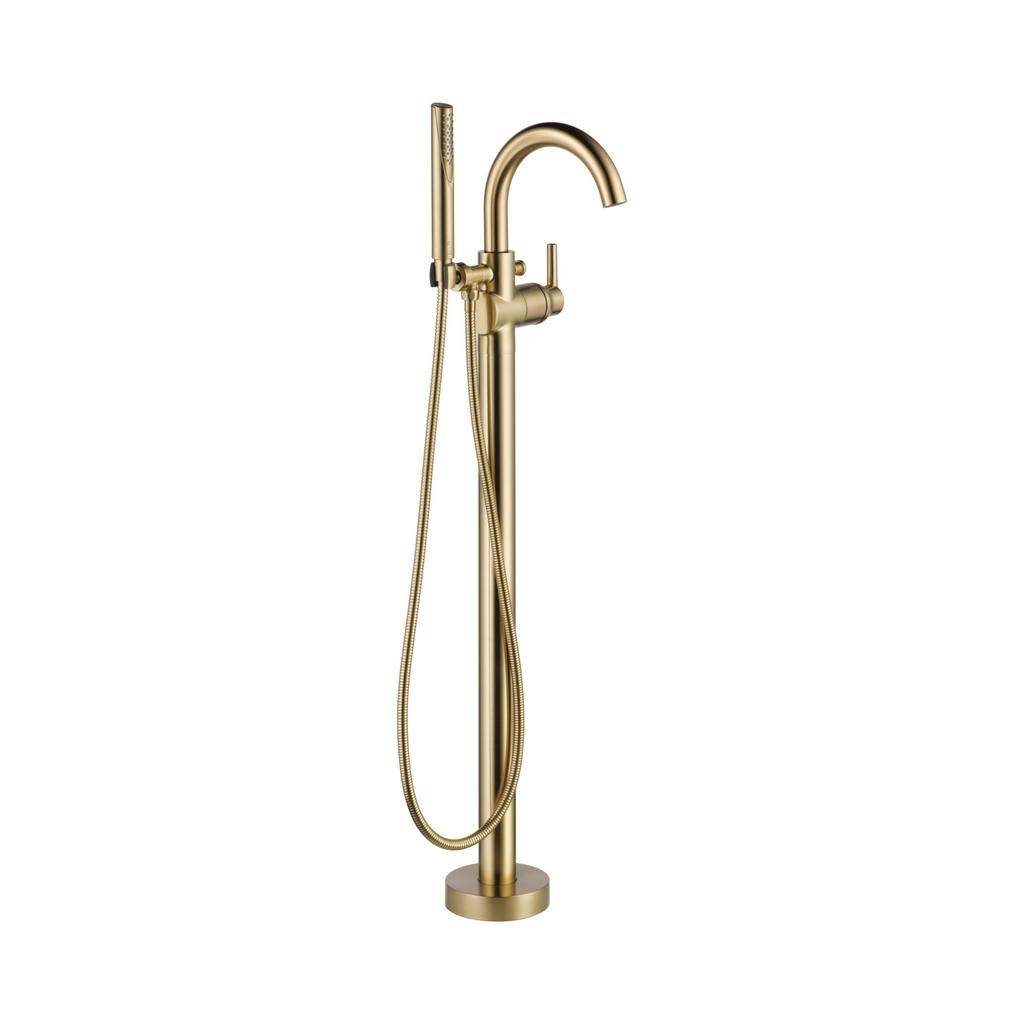 Delta T4759-LF Trinsic Contemporary Floor Mount Tub Filler Trim Champagne Bronze