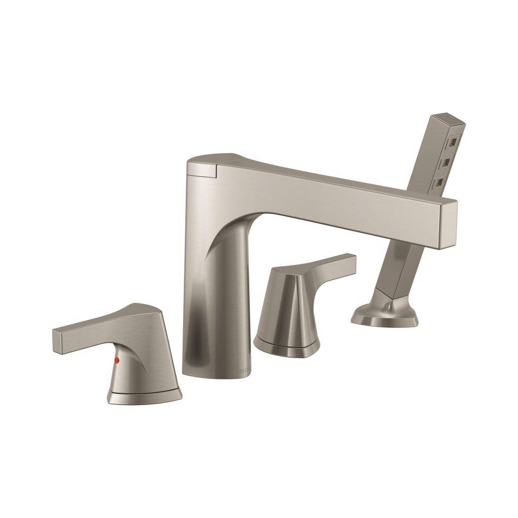 Delta T4774 Zura Roman Tub With Hand Shower Trim Brilliance Stainless