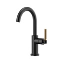 Brizo 61043LF Litze Arc Spout Bar Faucet Matte Black Luxe Gold