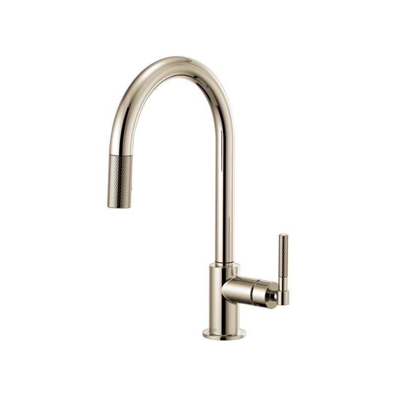 Brizo 63043LF-PN Litze Arc Spout Pull Down Knurled Handle Polished Nickel