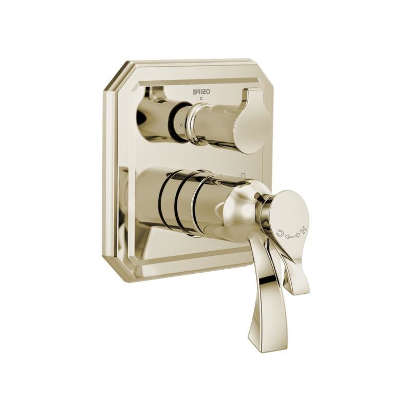 Brizo T75530-PN Virage Tempassure Thermostatic Valve 3 Function Diverter Polished Nickel