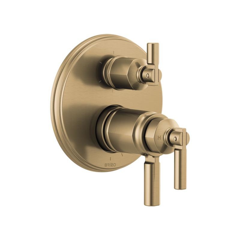 Brizo T75676 Invari Tempassure Thermostatic Valve 6 Function Diverter Luxe Gold