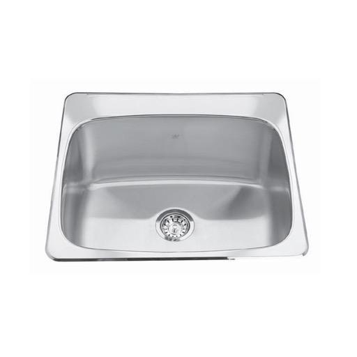 Kindred QSL2225-12-3 Single Bowl Ledgeback 20 Gauge 3 Faucet Holes