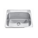 Kindred QSL2225-12-3 Single Bowl Ledgeback 20 Gauge 3 Faucet Holes