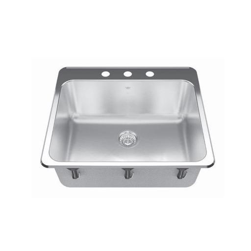 Kindred QSLA2225/10  22 x 25 Single Bowl Laundry Sink 1 Hole