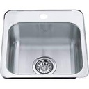 Kindred QSL1515-6-1 Single Bowl Ledgeback 20 Gauge 1 Faucet Hole