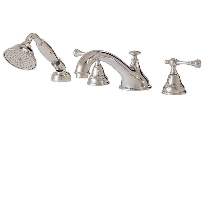 Aquabrass 7318 Regency 4 Piece Deckmount Tub Filler With Handshower Polished Chrome