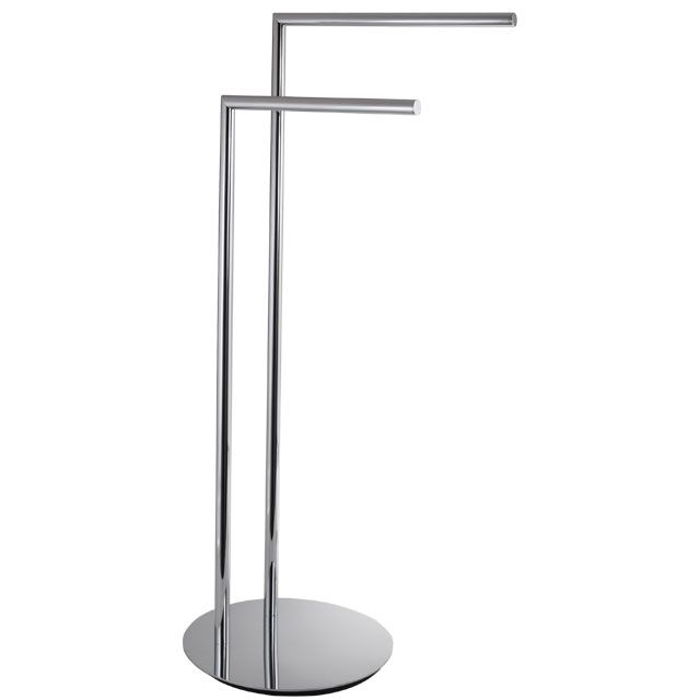 Laloo 9003PN Floor Stand Double Towel Bar Brushed Nickel