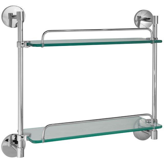 Laloo CR3852C Classic R Double Glass Shelf Chrome