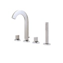 Aquabrass 39518 Cut 4 Piece Deckmount Tub Filler With Handshower Polished Chrome