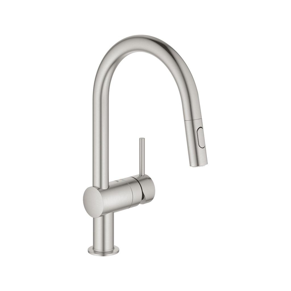 Grohe 31378DC3 Minta Single Handle Kitchen Faucet Super Steel