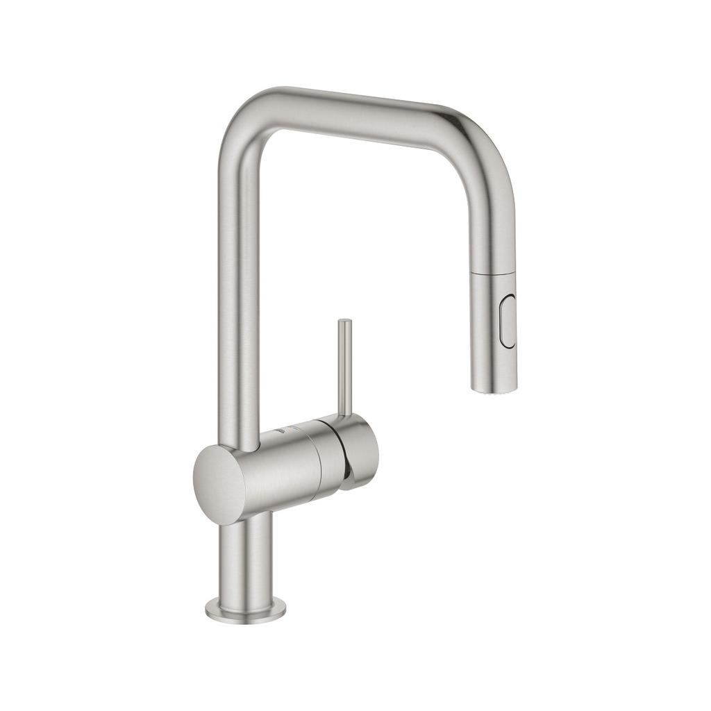 Grohe 32319DC3 Minta Single Handle Kitchen Faucet Super Steel