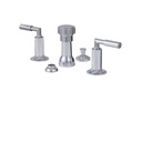 Aquabrass 27426 Geo 4 Hole Bidet Set Brushed Nickel