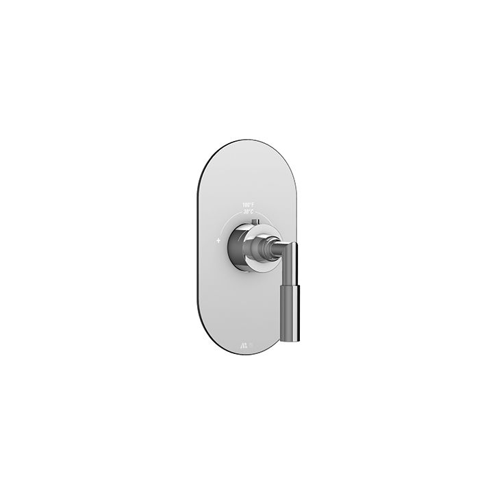 Aquabrass R3075 Geo Round Trim Set For Thermostatic Valves 12000 And 3000 Polished Chrome