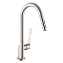 Hansgrohe 39835801 Axor Citterio Higharc Kitchen Faucet 2-Spray Pull-Down 1.75 Gpm Steel Optik