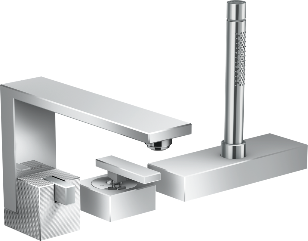 Hansgrohe 46431001 3Hole Roman Tub Trim With 1.75 Gpm Handshower, Diamond Cut