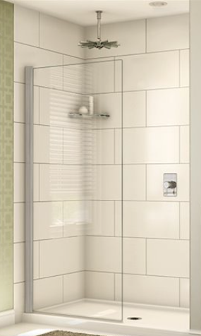 Fleurco EST34 Siena Solo Pivot Shower Shield 75 Brushed Nickel