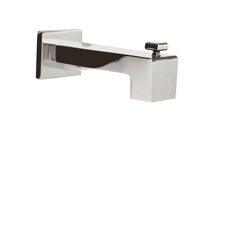 Aquabrass 11632 Tub Spouts 5 1/4 Square Tub Spout With Diverter Polished Chrome