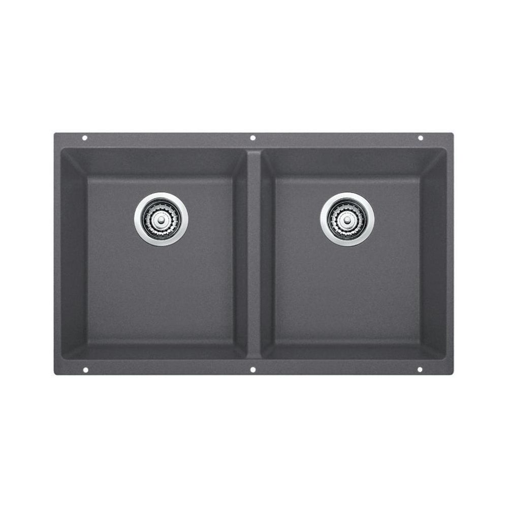 Blanco 401415 Precis U 2 Double Undermount Kitchen Sink Cinder