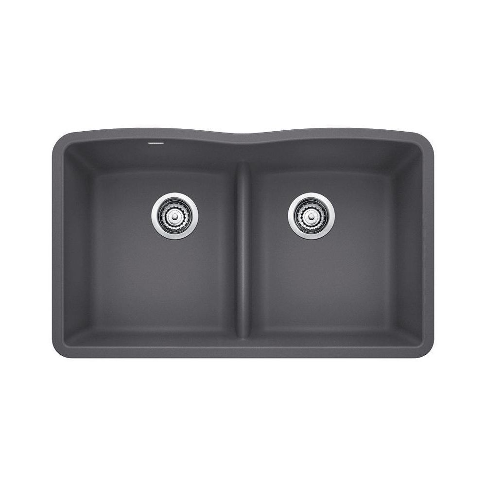 Blanco 401837 Diamond U 2 Low Divide Double Undermount Kitchen Sink