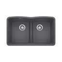 Blanco 401837 Diamond U 2 Low Divide Double Undermount Kitchen Sink