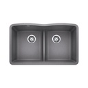 Blanco 401840 Diamond U 2 Low Divide Double Undermount Kitchen Sink