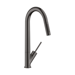 [HAN-10821341] Hansgrohe 10821341 Axor Starck HighArc 2-Spray Pull Down Kitchen Faucet Brushed Black Chrome