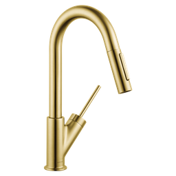 [HAN-10824251] Hansgrohe 10824251 Axor Starck Prep 2-Spray Pull-Down Kitchen Faucet Brushed Gold Optic