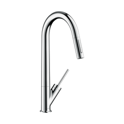 [HAN-12806001] Hansgrohe 12806001 Axor Starck Higharc 2-Spray Pull-Down Kitchen Faucet Chrome