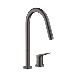 [HAN-34822341] Hansgrohe 34822341 Axor Citterio 2-Hole Single Handle Kitchen Faucet Brushed Black Chrome