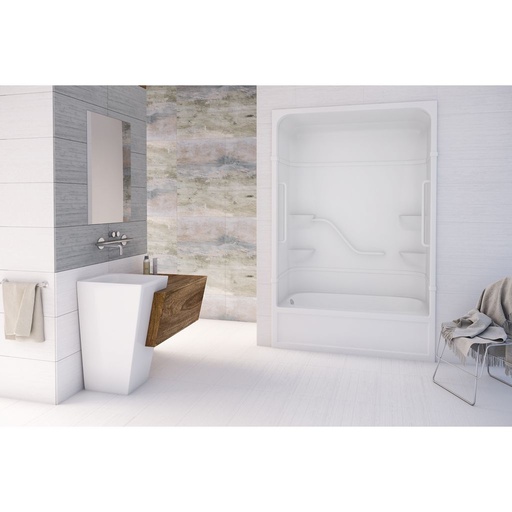 [MIR-FPL16L1] Mirolin FPL16L/R Parker 16 Free Living Series One Piece Shower White Bars