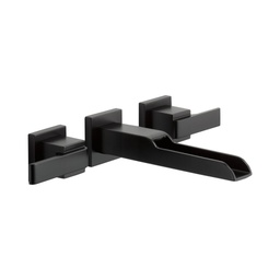 [DEL-T3568LF-BLWL] Delta T3568LF Ara Two Handle Wall Mount Channel Bathroom Faucet Trim Matte Black