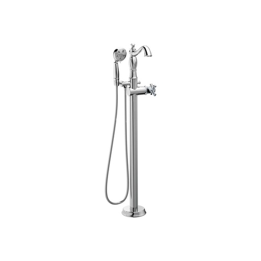 [DEL-T4797-FL-LHP] Delta T4797 Cassidy Traditional Floor Mount Tub Filler Trim Less Handle Chrome