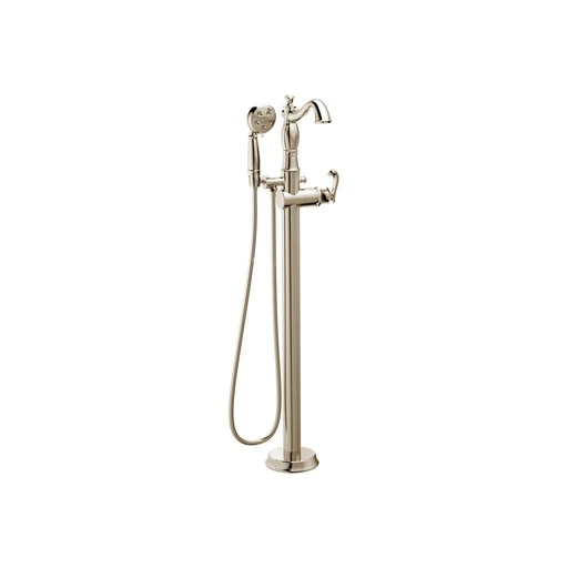 [DEL-T4797-PNFL-LHP] Delta T4797 Cassidy Traditional Floor Mount Tub Filler Trim Less Handle Polished Nickel