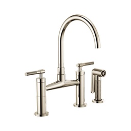 [BRI-62543LF-PN] Brizo 62543LF Litze Bridge Faucet Knurled Handle Polished Nickel