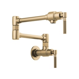 [BRI-62843LF-GL] Brizo 62843LF-GL Litze Wall Mount Pot Filler with Knurled Handle Luxe Gold