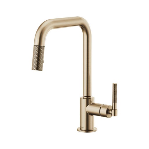 [BRI-63053LF-GL] Brizo 63053LF Litze Pull Down Square Spout Knurled Handle Faucet Luxe Gold