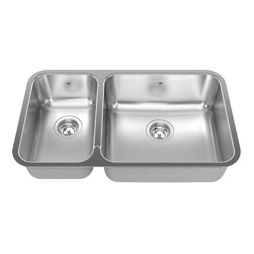 [KIN-QCUA1831R-8] Kindred QCUA1831R-8 Combination Bowl Undermount 20 Gauge Small Bowl Right