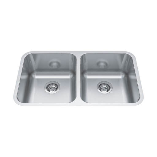 [KIN-ND1831UA-9] Kindred ND1831UA-9 Double Bowl Undermount Sink Stainless Steel