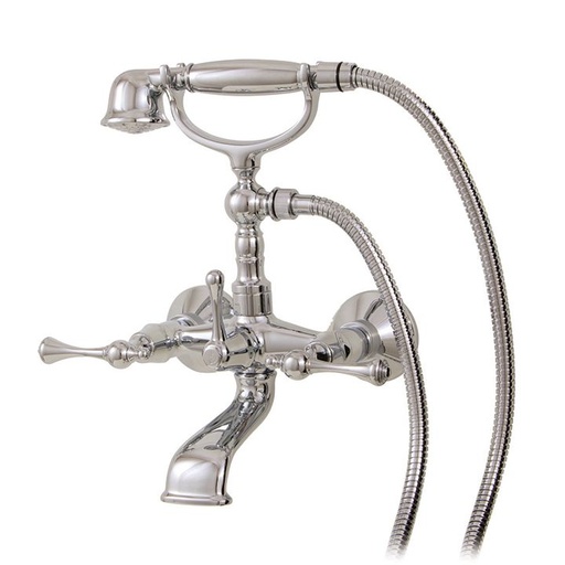 [AQB-07304BN] Aquabrass 7304 Regency Wallmount Cradle Tub Filler With Handshower Brushed Nickel