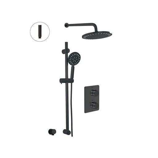 [ALT-9108241] ALT 91082 Via Dante Thermostatic Shower System 2 Functions Electro Black