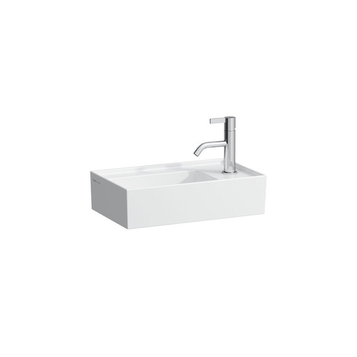 [LAU-H8153340001111] << Laufen H8153340001111 Small Washbasin Asymmetric Right 460 X 280 X 120 Asymmetric With Tap Bank Right With One Tap Hole Without Overflow With Special Hidden Outlet With Always Open From Vinzia (Premounted From Below) Saphirkeramik