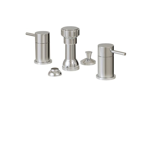 [AQB-61026BN] Aquabrass 61026 Volare Straight 4 Hole Bidet Set Brushed Nickel